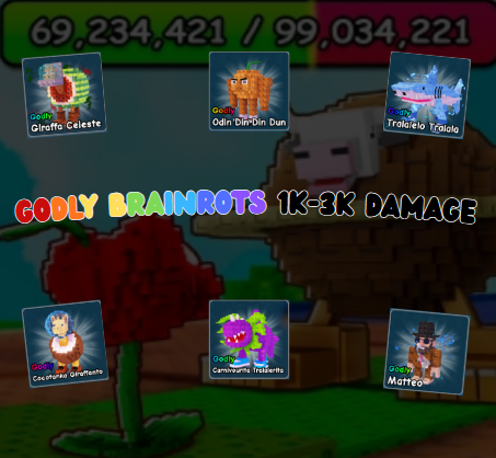 Godly Brainrots 1k-3k Damage